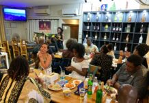 Black Americans Living Abroad Reflect on Juneteenth Holiday About 20 people of African descent living abroad gather for dinner at a Jamaican restaurant in Bangkok, Thailand to celebrate America’s newest federal holiday, Juneteenth on Saturday, June 18, 2022, in Bangkok, Thailand. Photo: Annika Wolters / AP