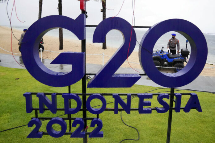 A police officer prepares an ATV for patrol ahead of the G20 Foreign Ministers' Meeting in Nusa Dua, Bali, Indonesia, Thursday, July 7, 2022. Photo: Dita Alangkara / AP A police officer prepares an ATV for patrol ahead of the G20 Foreign Ministers' Meeting in Nusa Dua, Bali, Indonesia, Thursday, July 7, 2022. Photo: Dita Alangkara / AP