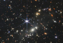 Far Out: NASA Space Telescope’s 1st Cosmic View Goes Deep This image provided by NASA on Monday, July 11, 2022, shows galaxy cluster SMACS 0723, captured by the James Webb Space Telescope. Photo: NASA/ESA/CSA/STScI via AP