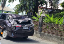 Strong Quake Shakes Northern Philippines, Damages Buildings A damaged car is seen along a road after a strong quake hit Bangued, Abra province, northern Philippines on Wednesday July 27, 2022. Photo: Raphiel Alzate / AP