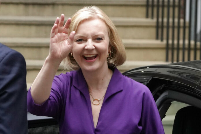 Liz Truss arrives at Conservative Central Office in Westminster after winning the Conservative Party leadership contest in London, Monday, Sept. 5, 2022. Photo: Kirsty Wigglesworth / AP
