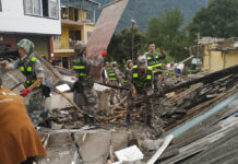 China Earthquake Deaths Rise to 74 as Lockdown Anger Grows In this photo released by Xinhua News Agency, soldiers clear debris to search for survivors at an earthquake hit Moxi Town of Luding County, southwest China's Sichuan Province Tuesday, Sept. 6, 2022. Photo: Ran Peizong / Xinhua via AP