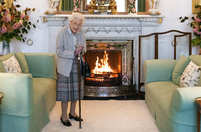 FILE - Britain's Queen Elizabeth II waits in the Drawing Room before receiving Liz Truss for an audience at Balmoral, in Scotland, Tuesday, Sept. 6, 2022, where Truss was invited to become Prime Minister and form a new government. Photo: Jane Barlow / Pool Photo via AP File