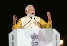 Anger Over Past, Indifference Meets Queen’s Death in India Indian Prime Minister Narendra Modi speaks at the inauguration of the revamped Central Vista Avenue at the India Gate in New Delhi, India, Thursday, Sept. 8, 2022. Photo: Manish Swarup / AP