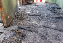 Myanmar’s Military Gov’t Denies Deadly Air Attack on School Debris and soot cover the floor of a middle school in Let Yet Kone village in Tabayin township in the Sagaing region of Myanmar on Saturday, Sept. 17, 2022, the day after an air strike hit the school. Photo: AP