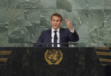 France: No Nation Can Stay ‘Indifferent’ on Ukraine War President of France Emmanuel Macron addresses the 77th session of the United Nations General Assembly, Tuesday, Sept. 20, 2022 at U.N. headquarters. Photo: Mary Altaffer / AP