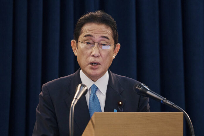 Prime Minister of Japan Fumio Kishida speaks during a press conference on Thursday, Sept. 22, 2022 in New York. Photo: Andres Kudacki / AP