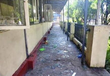 Blasts Kill at Least 8 at Myanmar’s Insein Prison In this photo provided by the Military True News Information Team, a parcel-reception location at the entrance of the Insein prison sits damaged after an explosion Wednesday, Oct. 19, 2022, in Yangon, Myanmar. Photo: Military True News Information Team via AP