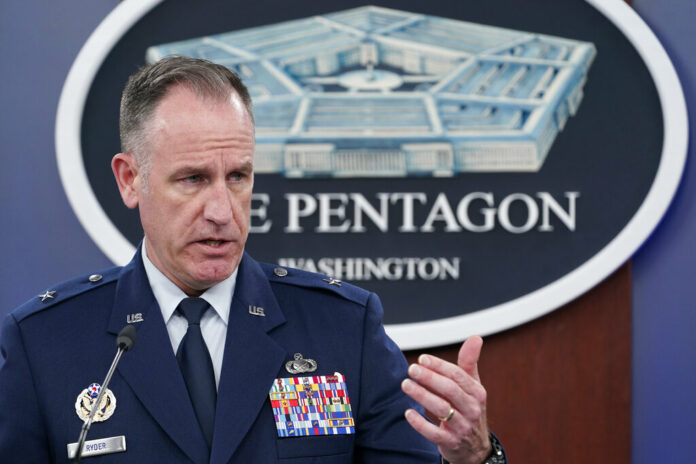 Pentagon spokesman Air Force Brig. Gen. Patrick Ryder speaks during a briefing at the Pentagon in Washington, Tuesday, Nov. 1, 2022. Photo: Susan Walsh / AP Pentagon spokesman Air Force Brig. Gen. Patrick Ryder speaks during a briefing at the Pentagon in Washington, Tuesday, Nov. 1, 2022. Photo: Susan Walsh / AP