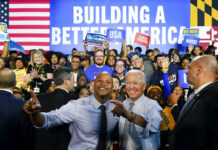 Dems, GOP Make Urgent Final Pitches as Election Season Wraps President Joe Biden poses for photos with Maryland Democratic gubernatorial candidate Wes Moore during a campaign rally at Bowie State University in Bowie, Md., Monday, Nov. 7, 2022. Photo: Susan Walsh / AP