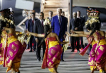 Ukraine War, Tensions With China Loom Over Big Bali Summit U.S. President Joe Biden, center, watches Balinese dancers perform upon his arrival to attend the G20 Summit at the Ngurah Rai International Airport in Bali, Indonesia, Sunday, Nov. 13, 2022. Photo: Made Nagi / Pool Photo via AP