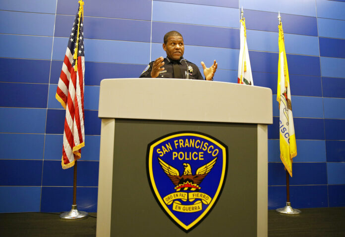 FILE - San Francisco Police Chief Bill Scott answers questions during a news conference in San Francisco, on May 21, 2019. Photo: Eric Risberg / AP File FILE - San Francisco Police Chief Bill Scott answers questions during a news conference in San Francisco, on May 21, 2019. Photo: Eric Risberg / AP File