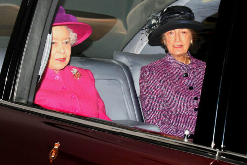 FILE - Britain's Queen Elizabeth II, left, and her then lady in waiting, Lady Susan Hussey arriving at St Mary Magdalene Church, on the royal estate at Sandringham in Norfolk, England, Jan. 23, 2011. Photo: Chris Radburn / PA via AP File