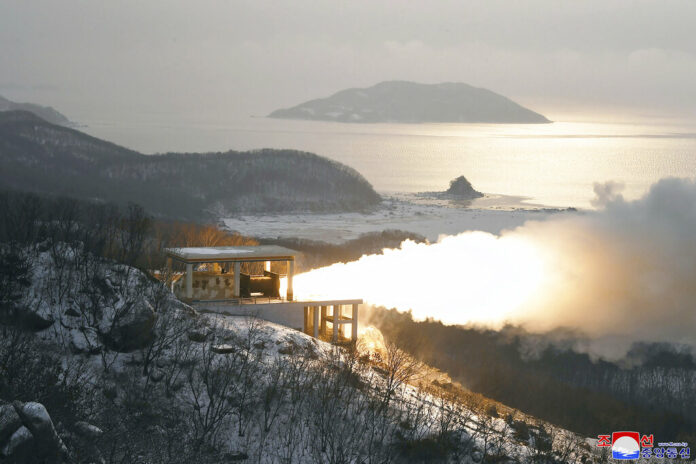 This photo provided by the North Korean government, shows what it says a test of This photo provided by the North Korean government, shows what it says a test of