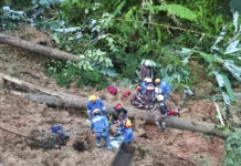 Landslide at Malaysia Campground Leaves 9 Dead, 25 Missing In this photo provided by Civil Defense Department, Civil Defense personnel search for missing persons after a landslide hit a campsite in Batang Kali, Malaysia, Friday, Dec. 16, 2022. Photo: Malaysia Civil Defense via AP