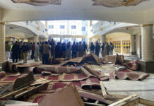 Death Toll From Pakistan Mosque Suicide Bombing Rises to 83 Security officials and rescue workers gather at the site of suicide bombing inside a mosque, in Peshawar, Pakistan, Monday, Jan. 30, 2023. Photo: Zubair Khan / AP