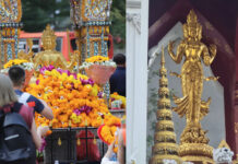 Many Thai and Foreign Tourists Pay Respect to Brahma and Trimurti