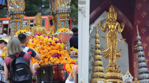 Many Thai and Foreign Tourists Pay Respect to Brahma and Trimurti