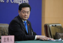 Chinese Minister Warns of Conflict Unless US Changes Course Chinese Foreign Minister Qin Gang looks on during a press conference held on the sidelines of the annual meeting of China's National People's Congress (NPC) in Beijing, Tuesday, March 7, 2023. Photo: Mark Schiefelbein / AP