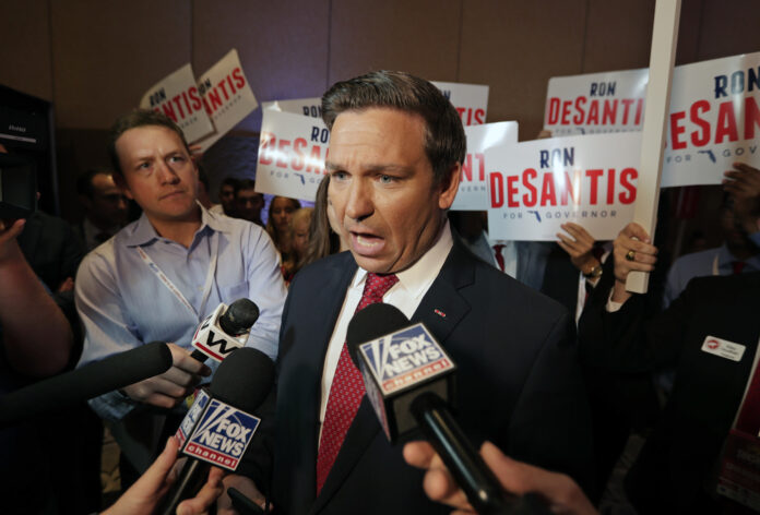 Rep. Ron DeSantis, R-Fla., answers questions from reporters after a Florida Republican gubernatorial primary debate at the Republican Sunshine Summit June 28, 2018, in Kissimmee, Fla. Photo: John Raoux / AP File Rep. Ron DeSantis, R-Fla., answers questions from reporters after a Florida Republican gubernatorial primary debate at the Republican Sunshine Summit June 28, 2018, in Kissimmee, Fla. Photo: John Raoux / AP File