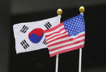 South Korea, US Troops To Hold Massive Live-Fire Drills Near Border With North Korea FILE - Flags of South Korea and the United States flutter outside of the National Museum of Korean Contemporary History in Seoul, South Korea, on April 25, 2023. Photo: Lee Jin-man / AP File