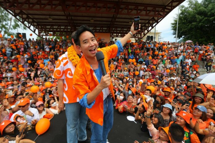Move Forward Party leader and PM candidate Pita Limjaroenrat in Phuket province on June 9, 2023. Move Forward Party leader and PM candidate Pita Limjaroenrat in Phuket province on June 9, 2023.