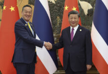Opinion: Thai Salesman PM Srettha and Diplomatic Faux Pas in China In this photo released by Xinhua News Agency, visiting Thailand's Prime Minister Srettha Thavisin, left, shakes hands with Chinese President Xi Jinping prior to their bilateral meeting at the Great Hall of the People in Beijing Thursday, Oct. 19, 2023. Thavisin meets with Xi after attending the Third Belt and Road Forum which was held on Oct. 18. Photo: Huang Jingwen / Xinhua via AP
