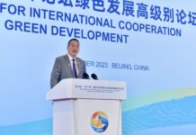 Srettha Thavisin delivers the “Green Silk Road” speech at BRF