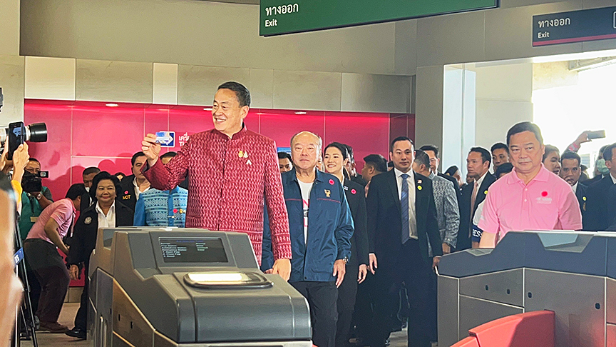 PM Thanks to BTS for the Bangkok Outskirts’ Pink Line Skytrain