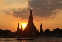 Opinion: What to Watch Out for in Thailand in 2024 The last sunset of 2023 at Wat Arun Ratchawararam (Temple of Dawn) in Bangkok on Dec. 31, 2023.