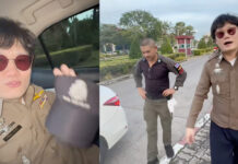 A Thai Policeman Explains Why A Chinese Tourist Wears His Uniform