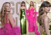 Golden Globes Fashion: Taylor Swift Stuns In Shimmery Green And Margot Robbie Goes Full Barbie Golden Globes