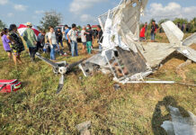 Chonburi Police Investigate a Small Plane Crash With Two Foreigners Chonburi