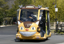 Ghibli “Cat Bus” Electric Vehicles Unveiled at Central Japan Park Cat Bus