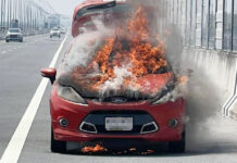 Korat’s Highway Car Fire Frightens a Swiss Man and Thai Wife car fire