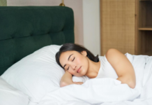 Breathe Easy & Sleep Better With A Lavender Pillow Spray woman sleep on pilllow