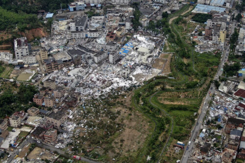 Aerial Photos Show Wide Devastation Left by a Deadly Tornado in China’s Guangzhou