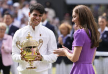 Kate, Princess of Wales, at Wimbledon to Present Trophy to Carlos Alcaraz Wimbledon