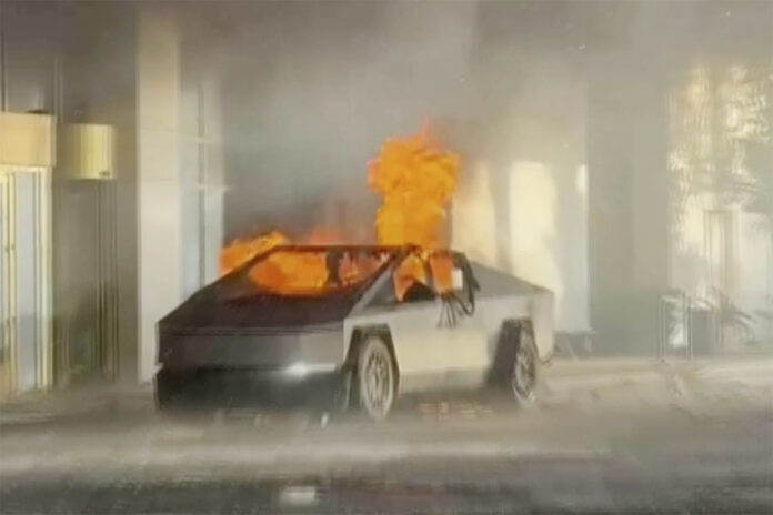 Trump-Hotel-Fire-Las-Vegas Tesla