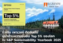 B.Grimm Power Ranks in Top 5% Globally, Makes S&P Sustainability Yearbook for 4th Year