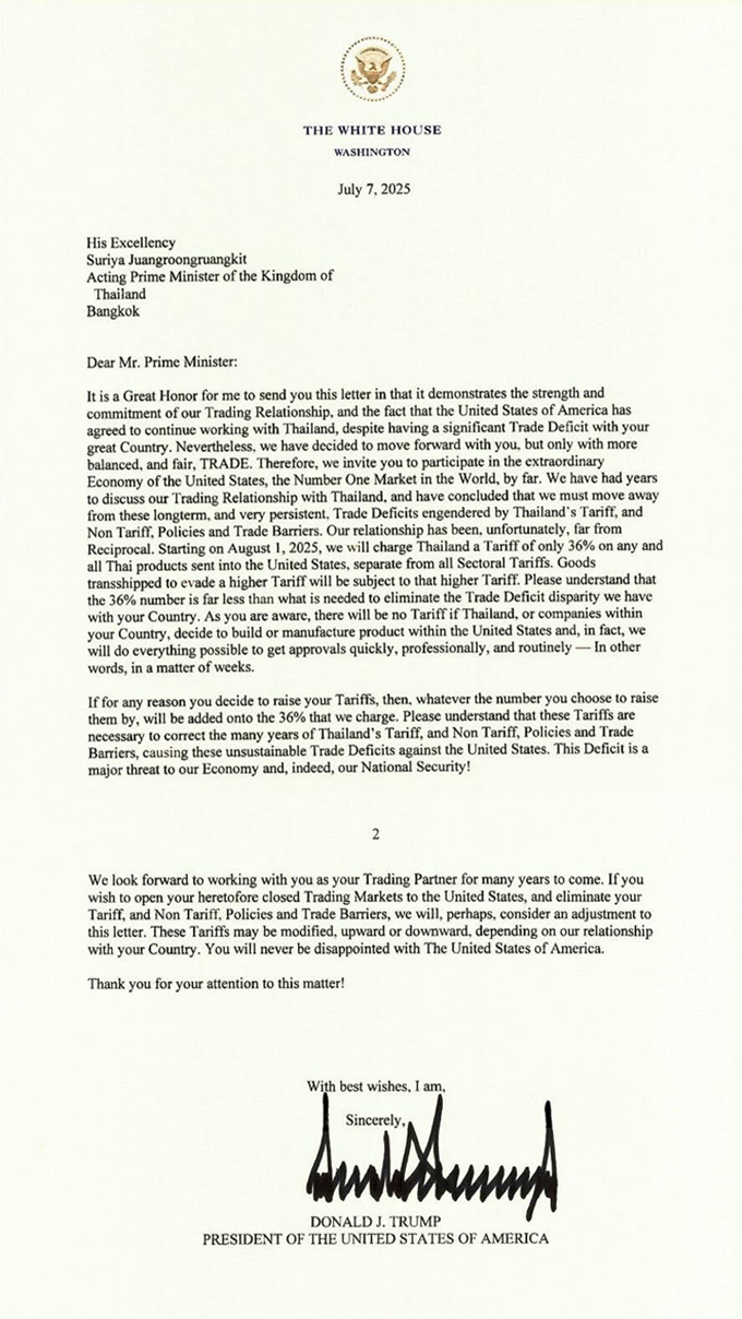 trumptariff letter