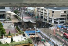 Bangkok Governor Reveals Massive Sinkhole Caused by Subway Construction