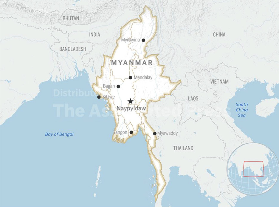 myanmar map