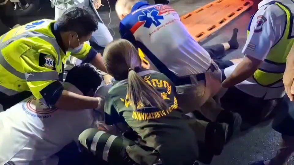 Elderly Killed After Motorcycle Hits Her on Bangkok Crosswalk