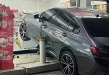 Luxury car crashes into Phuket convenience store Luxury car crashes into Phuket convenience store