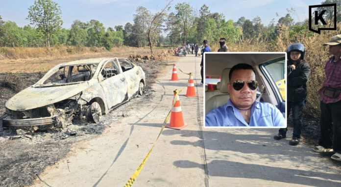 Taxi driver burned Taxi driver burned to death in parked car in Thailand