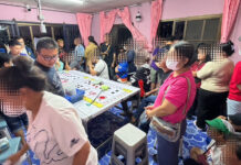 Gambling den raided, 31 arrested in Chonburi Gambling den raided, 31 arrested in Chonburi