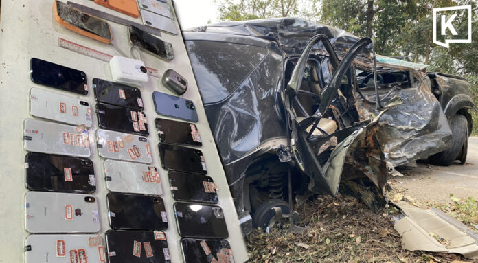 suv cn 23 phone SUV crash kills 3 in Thailand; 23 phones found