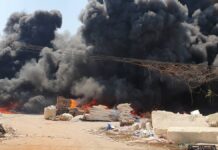 Massive blaze engulfs foam factory, firefighters battle flames for over an hour