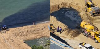 Jomtien Sea turns black after wastewater discharge